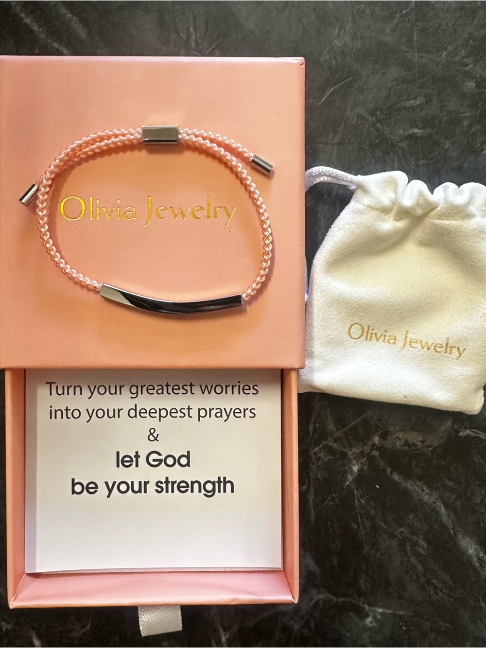 Pink Braided Bead Bracelet with Silver Bar Accent